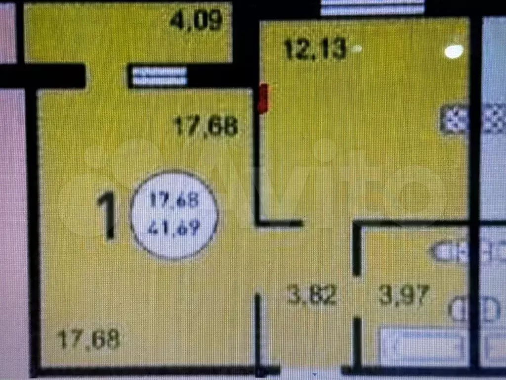 1-к. квартира, 41,7 м, 2/17 эт. - Фото 0