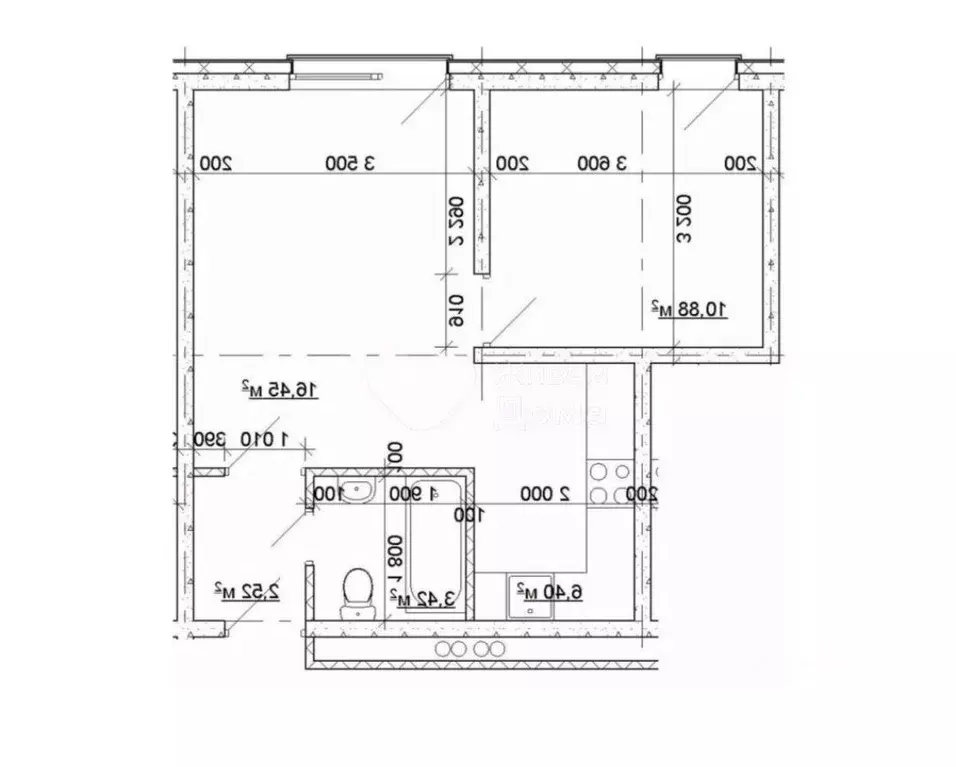2-к кв. Волгоградская область, Волгоград Костромской пер., 15 (39.0 м) - Фото 2