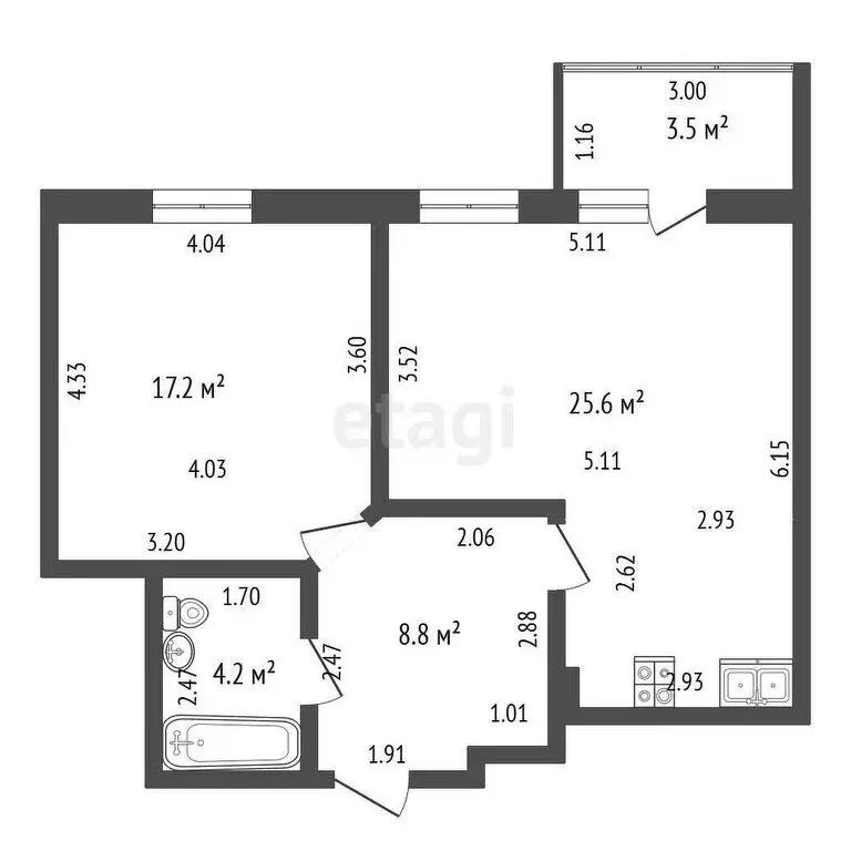 1-комнатная квартира: Стерлитамак, проспект Октября, 38 (55.8 м) - Фото 1