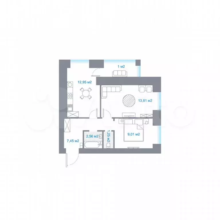 2-к. квартира, 48,8 м, 4/5 эт. - Фото 0