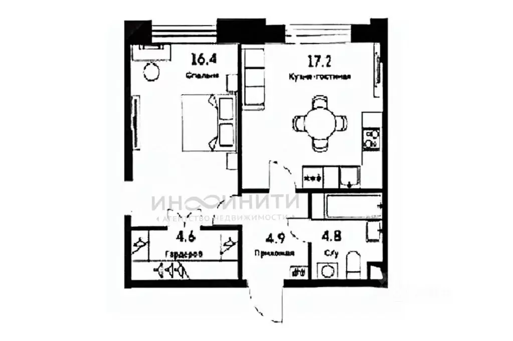 3-к кв. Москва ул. Архитектора Власова, 71к2 (48.0 м) - Фото 2