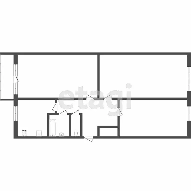 3-комнатная квартира: Тюмень, проезд Геологоразведчиков, 32 (61.2 м) - Фото 1