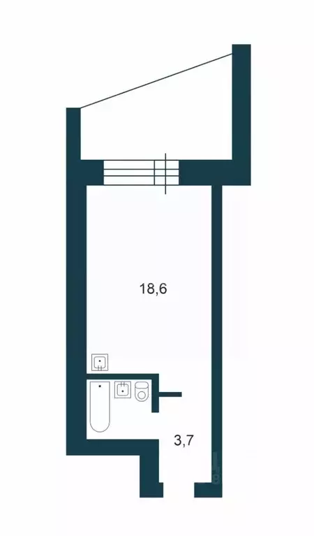 Студия Новосибирская область, Новосибирск ул. Котовского, 40/2 (25.5 ... - Фото 2