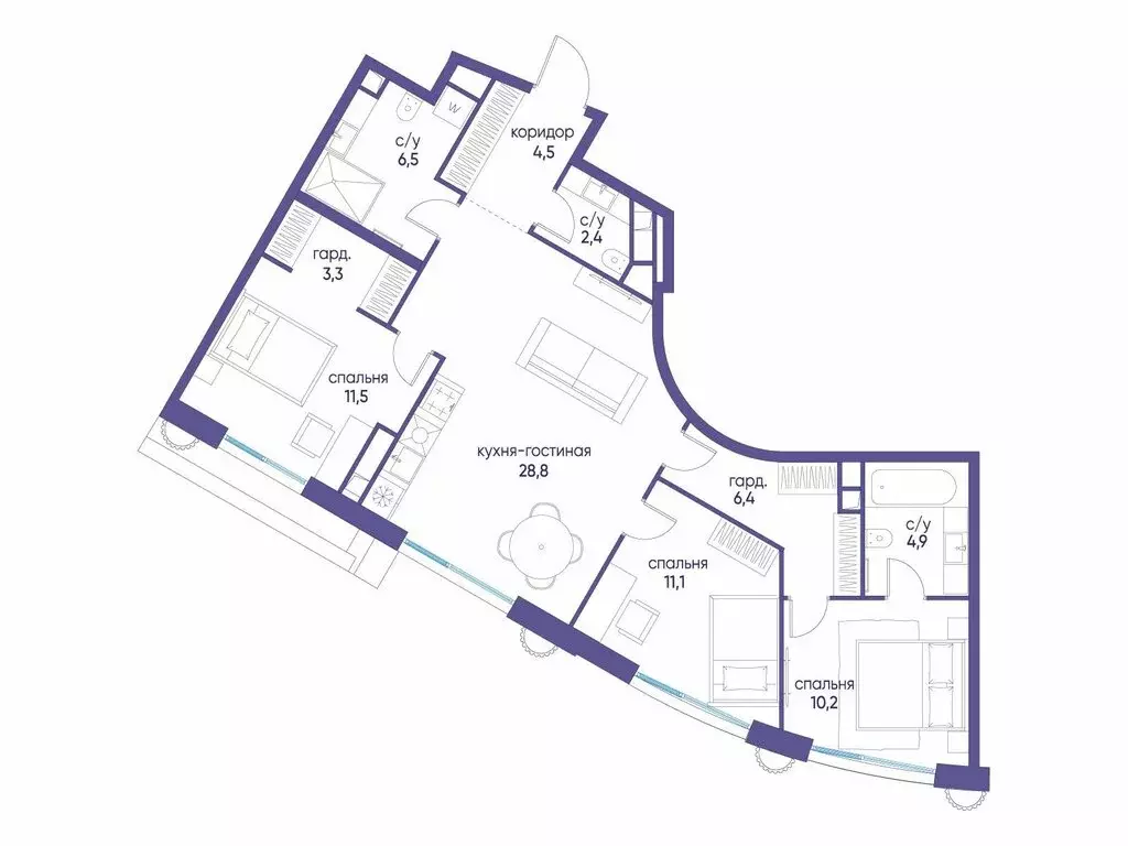 1-комнатная квартира: Москва, жилой комплекс Остров, 7-й квартал ... - Фото 0