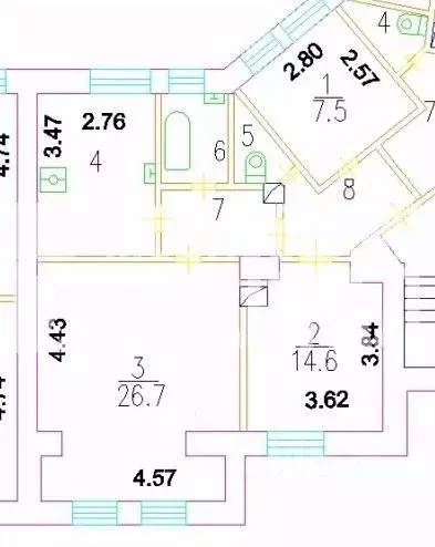 3-к кв. Москва Воронцовская ул., 24/6С1 (76.3 м) - Фото 2