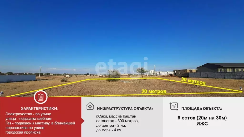 Участок в Крым, Саки ул. Урожайная (6.0 сот.) - Фото 1