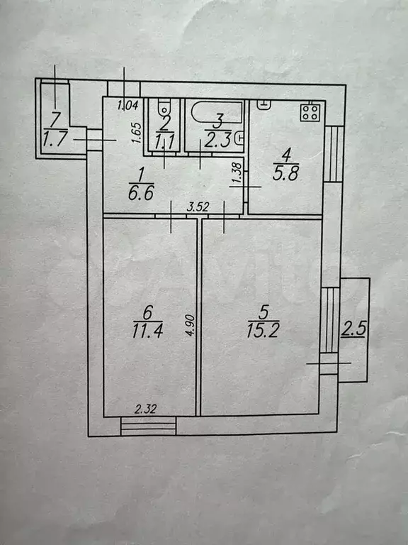 2-к. квартира, 44,1 м, 6/9 эт. - Фото 0