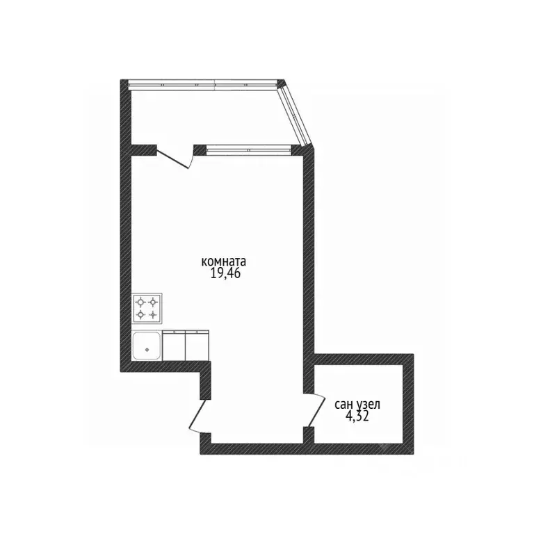 Студия Краснодарский край, Новороссийск Цемдолина тер., ул. Красина, ... - Фото 2