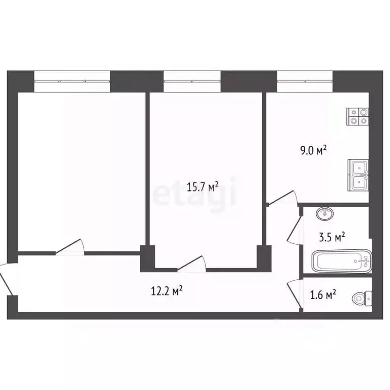 Комната Омская область, Омск пос. Чкаловский, ул. Пархоменко, 8 (15.7 ... - Фото 1