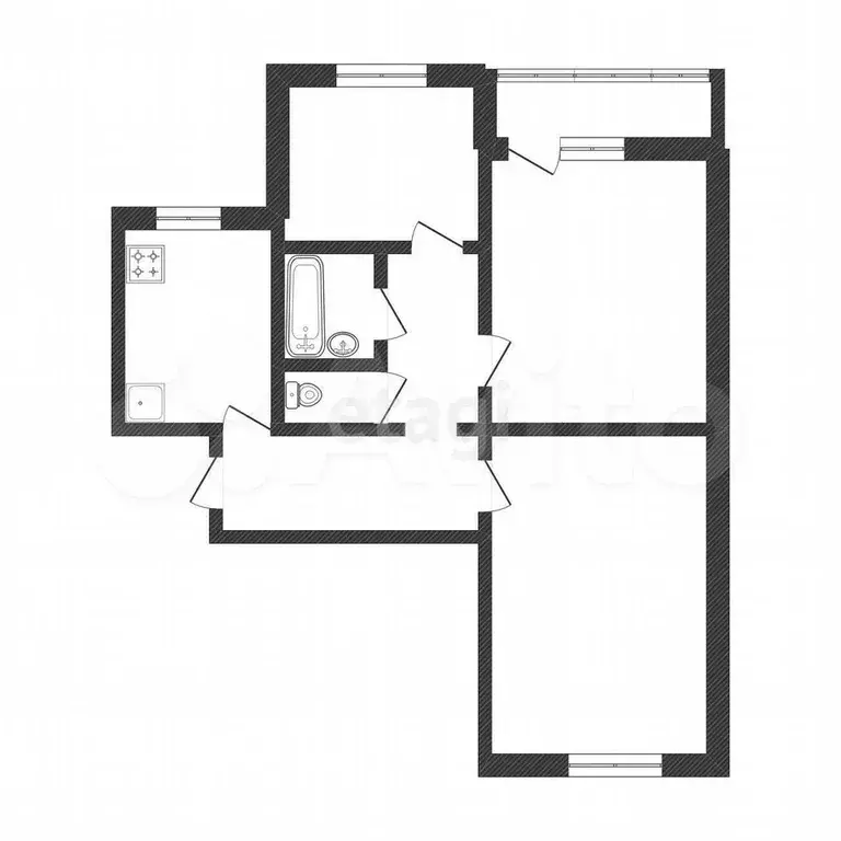 3-к. квартира, 59,5 м, 5/9 эт. - Фото 0