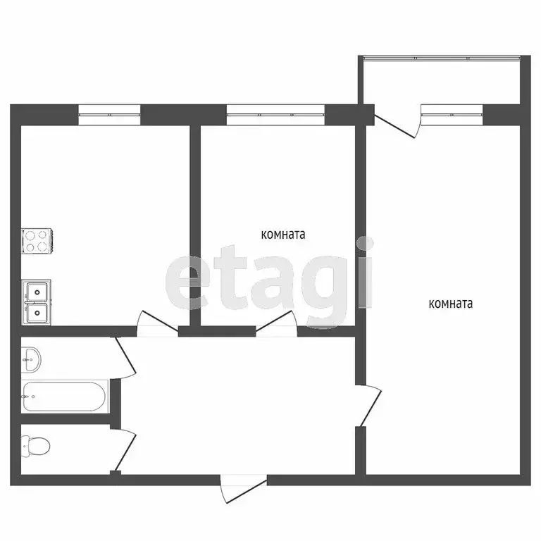 2-комнатная квартира: Ухта, улица Сенюкова, 39 (50 м) - Фото 1