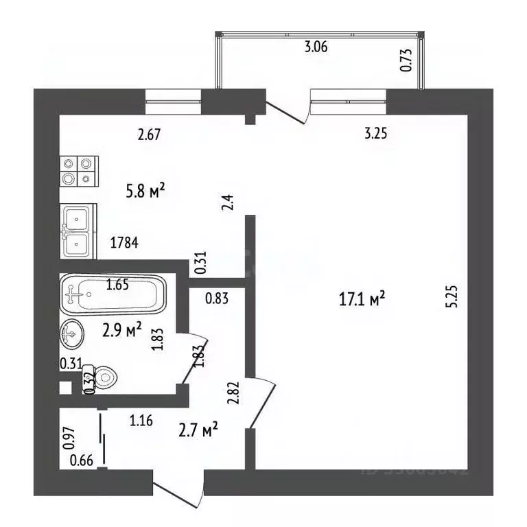 Студия Забайкальский край, Чита просп. Советов, 3 (29.1 м) - Фото 2