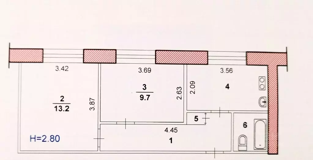 2-к кв. Волгоградская область, Волжский ул. Машиностроителей, 23 (41.3 ... - Фото 1