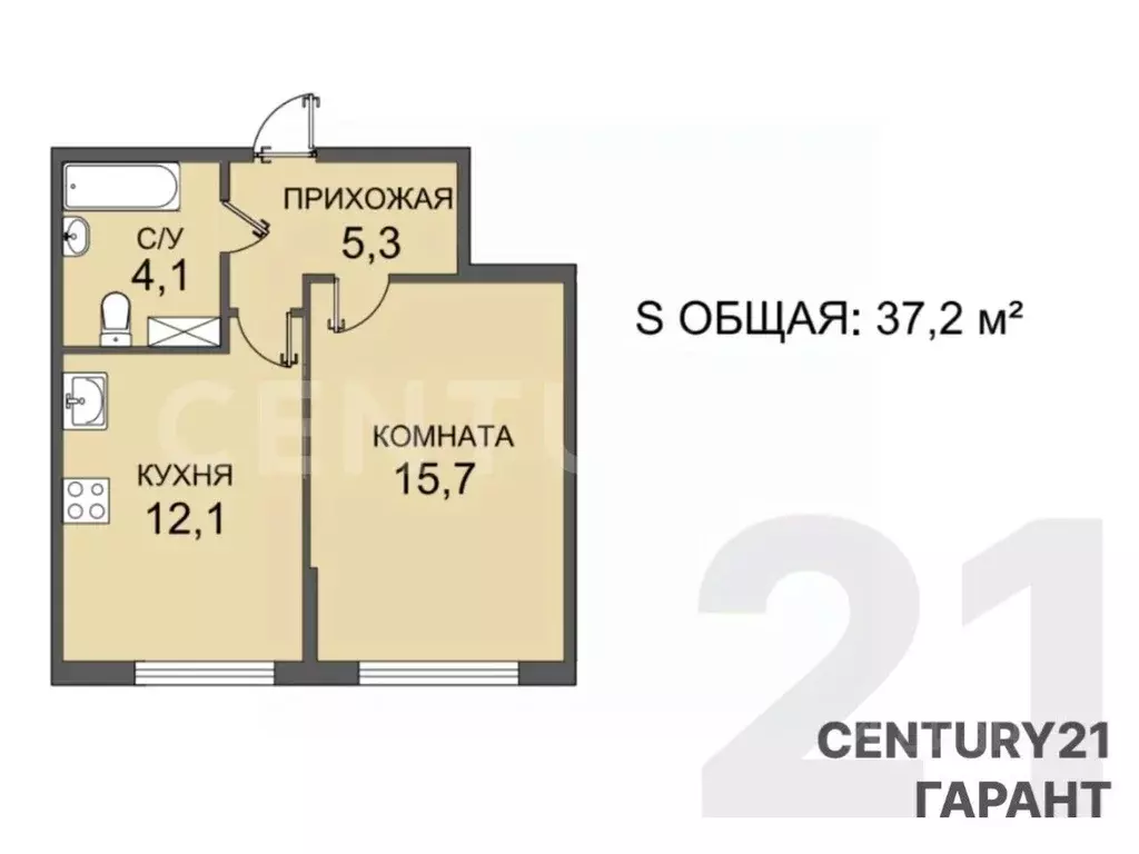 1-к кв. Санкт-Петербург просп. Юнтоловский, 51К3 (37.2 м) - Фото 2