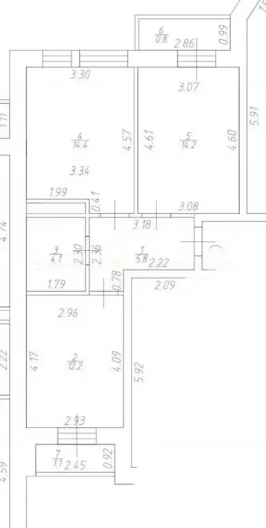 2-к кв. Татарстан, Казань ул. Волкова, 12 (53.0 м) - Фото 2