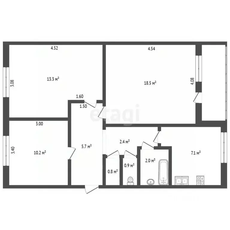 3-к кв. Санкт-Петербург просп. Энгельса, 130К1 (62.9 м) - Фото 2