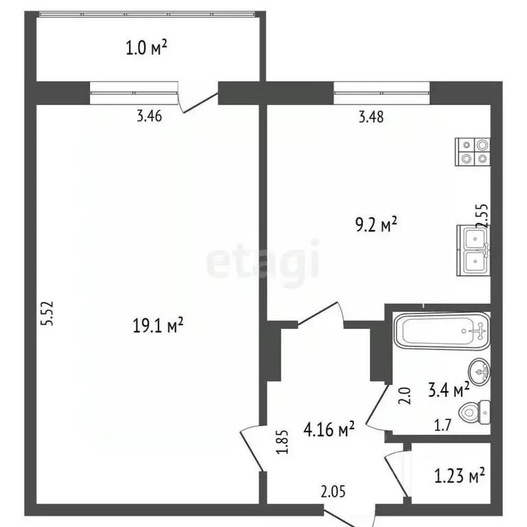1-к кв. Мордовия, Саранск ул. Победы, 25к1 (37.1 м) - Фото 2