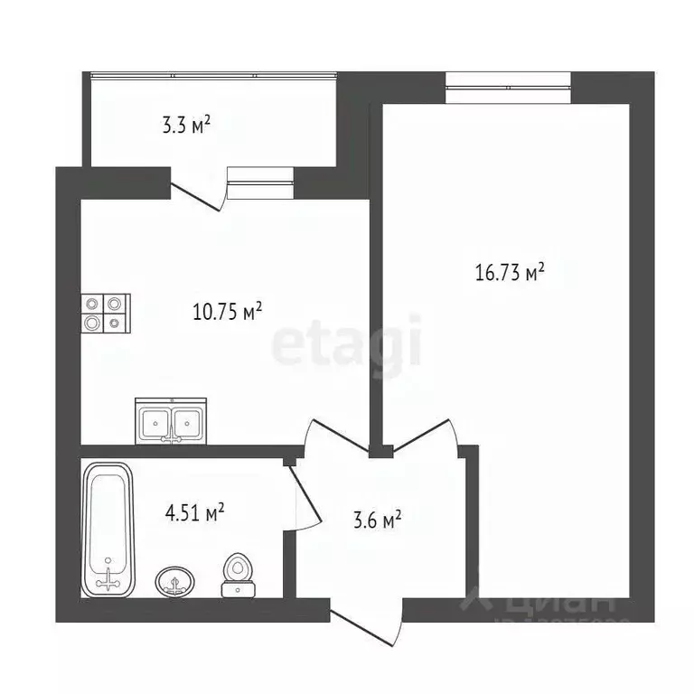 1-к кв. Ярославская область, Ярославль ул. 1-я Приволжская, 16 (36.0 ... - Фото 2
