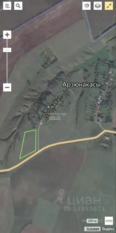 Участок в Чувашия, Красноармейский муниципальный округ, д. Арзюнакасы  ... - Фото 1