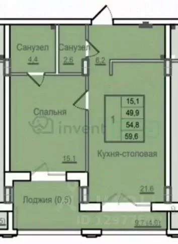 1-к кв. Калининградская область, Калининград ул. Молодой Гвардии, 34 ... - Фото 2