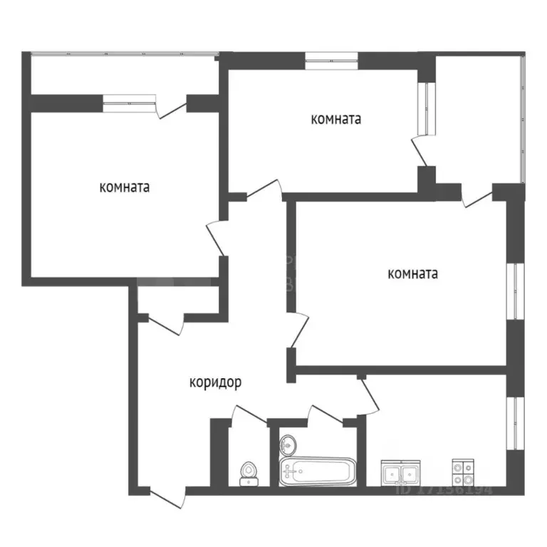 3-к кв. Тюменская область, Тюмень ул. Свердлова, 18 (80.0 м) - Фото 1