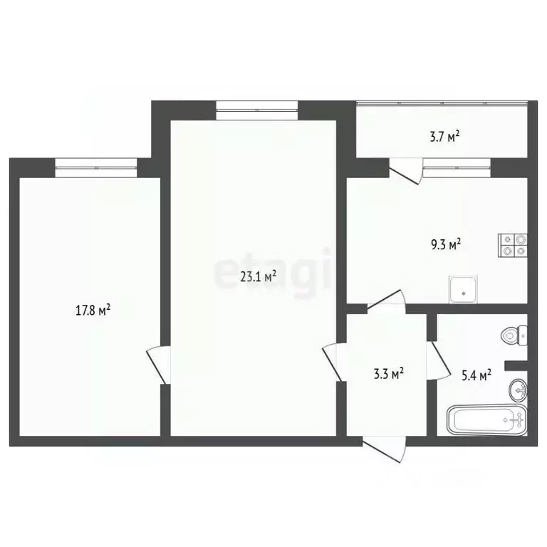 2-к кв. Тюменская область, Тюмень ул. Павла Шарова, 1к1 (58.9 м) - Фото 1