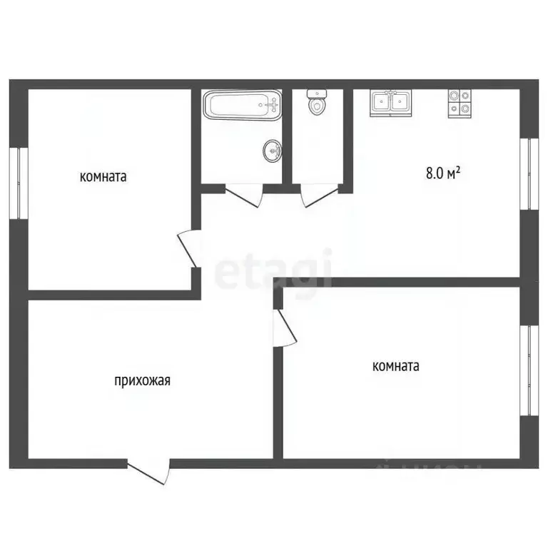 2-к кв. Ямало-Ненецкий АО, Муравленко ул. Муравленко, 31 (51.0 м) - Фото 1