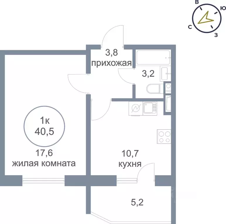 1-к кв. Ханты-Мансийский АО, Сургут тракт Югорский, 52/1 (40.5 м) - Фото 0