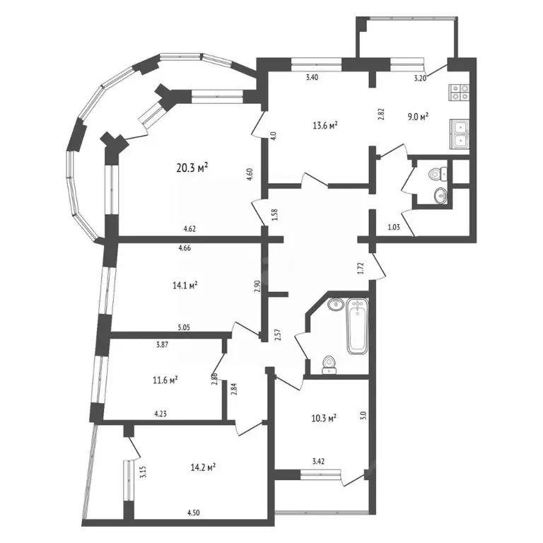 4-к кв. Московская область, Балашиха ул. Свердлова, 53 (122.0 м) - Фото 2