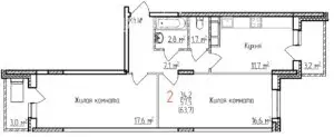 2-комнатная квартира: Владимир, Добросельская улица, 184А (63.7 м) - Фото 0