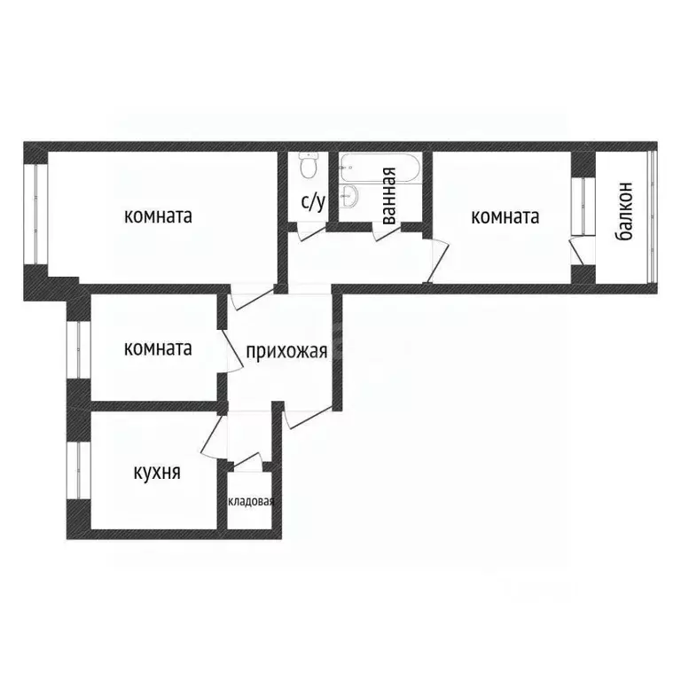 3-к кв. Курганская область, Курган Заозерный жилрайон, 3-й мкр, 8 ... - Фото 2