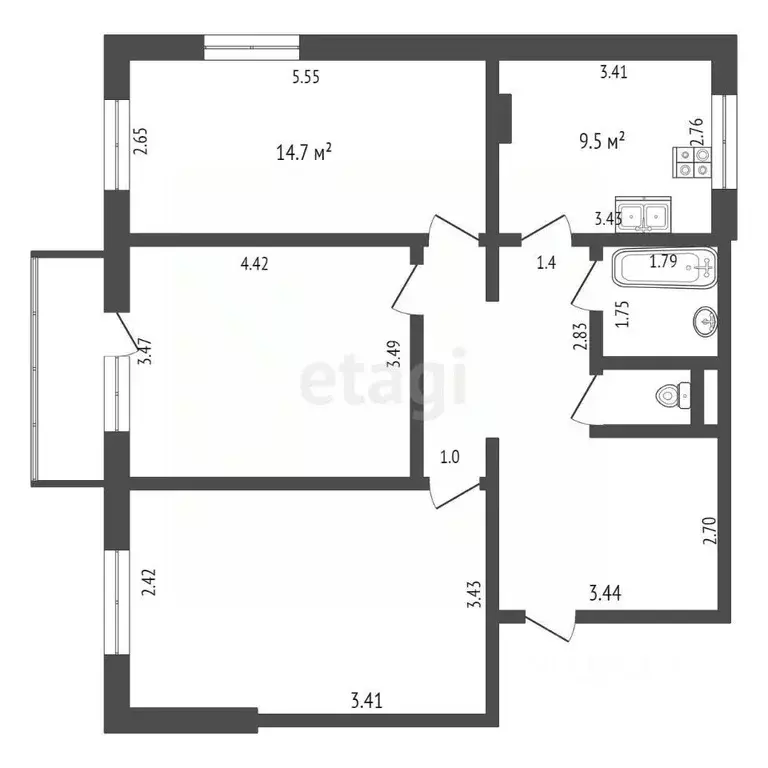 3-к кв. Мордовия, Саранск ул. Сураева-Королева, 7 (81.1 м) - Фото 2