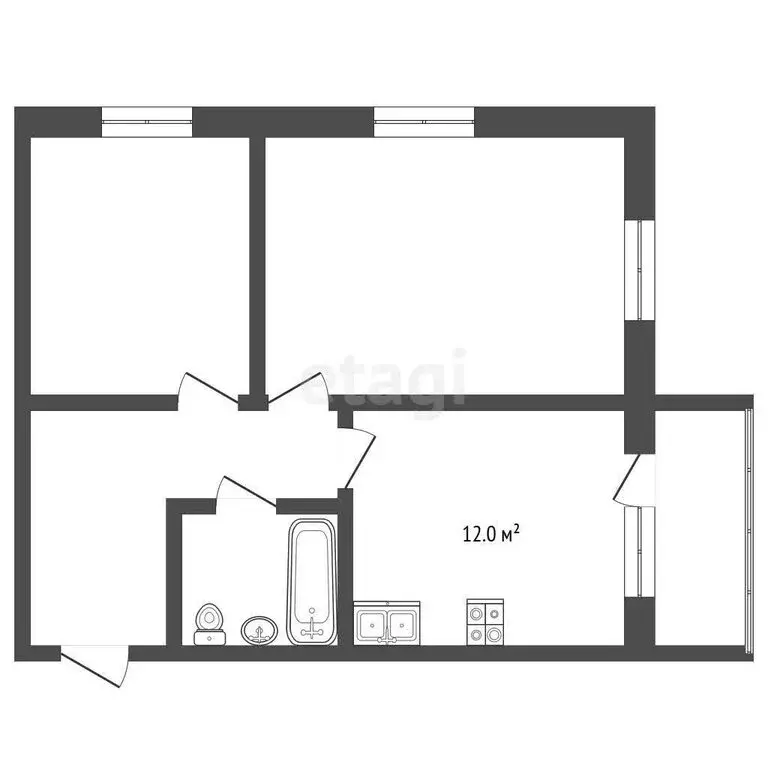 2-комнатная квартира: Альметьевск, улица Ивана Новикова, 1лит2 (54.6 ... - Фото 1