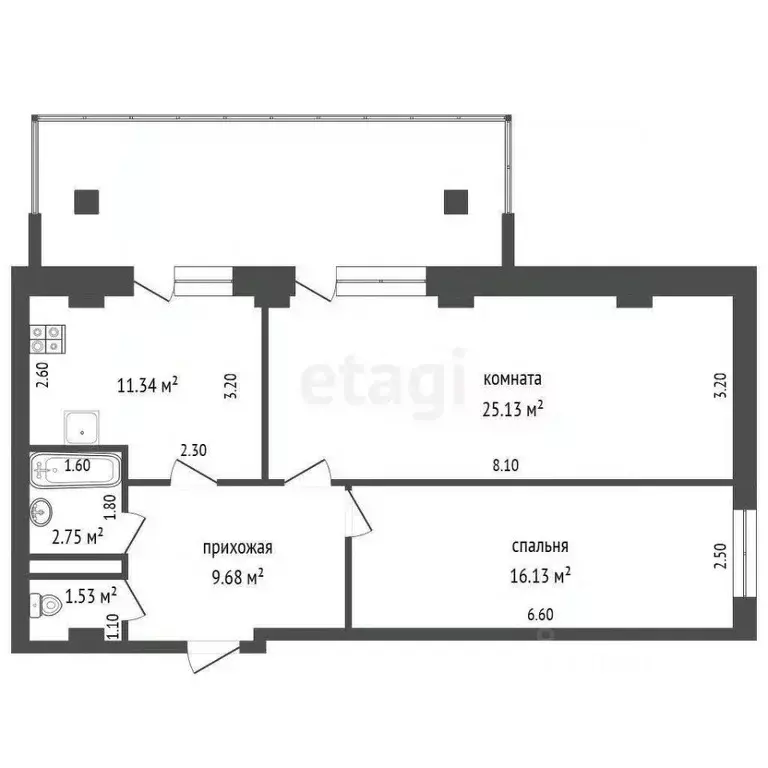 2-к кв. Саха (Якутия), Якутск ул. Лермонтова, 164 (70.33 м) - Фото 2