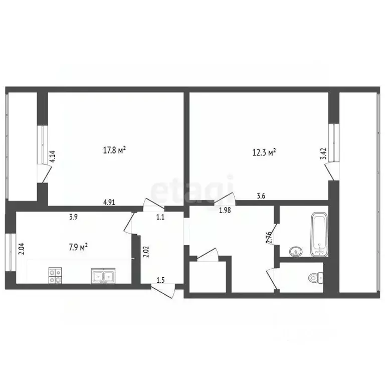 2-к кв. Крым, Бахчисарай ул. Советская, 12 (50.1 м) - Фото 2
