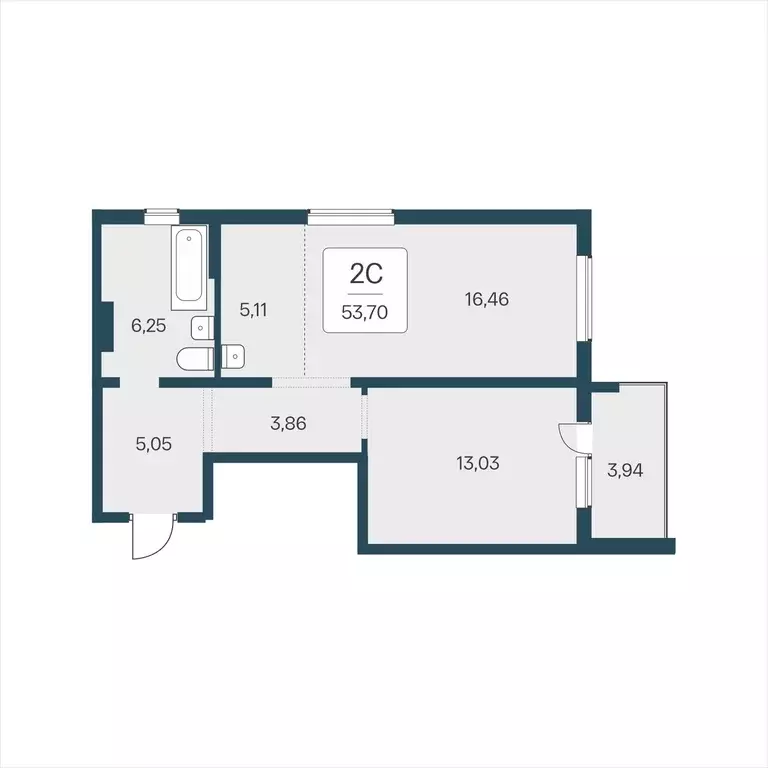 Продаётся 1-к квартира, 53.7 м - Фото 0