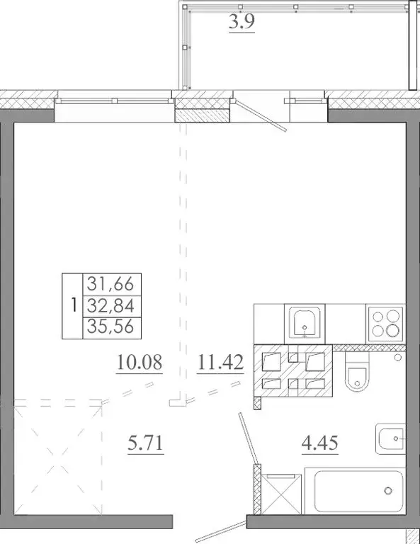 1-комнатная квартира: Иркутск, микрорайон Ново-Ленино, жилой комплекс ... - Фото 2
