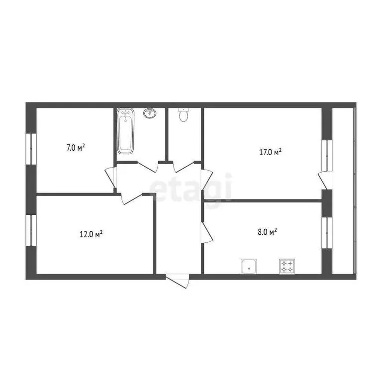 3-комнатная квартира: Ярославка, 26 (57.9 м) - Фото 0