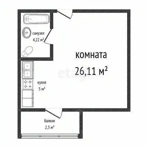 1-к кв. Краснодарский край, Новороссийск Цемдолина тер., ул. ... - Фото 0