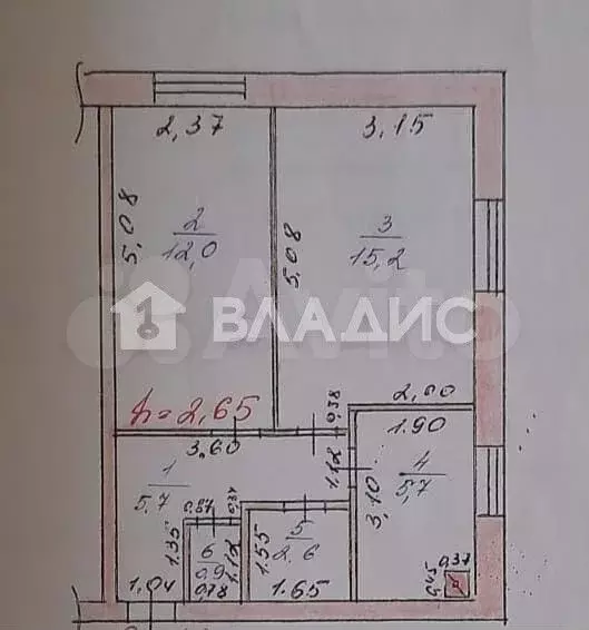 2-к. квартира, 42,1 м, 2/2 эт. - Фото 0