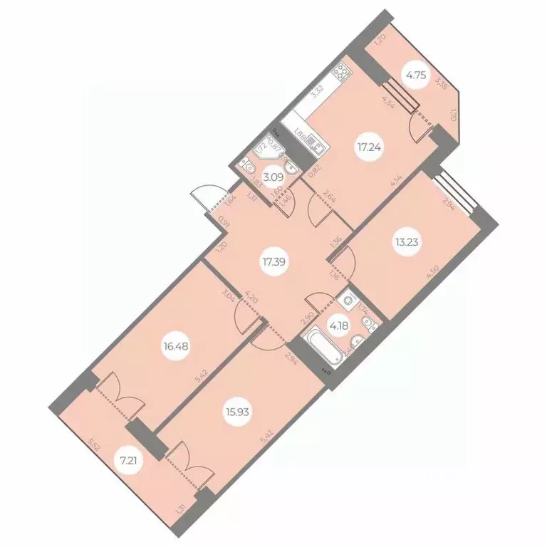 3-к кв. Санкт-Петербург ул. Маршала Захарова, 8 (93.51 м) - Фото 0