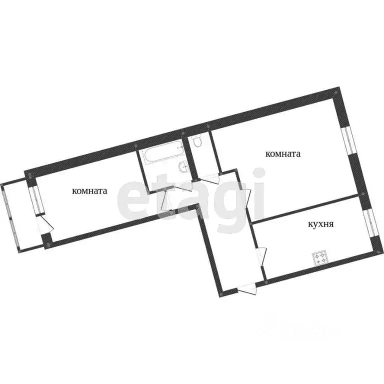 2-к кв. Вологодская область, пос. Кувшиново ул. Майская, 2 (42.4 м) - Фото 2