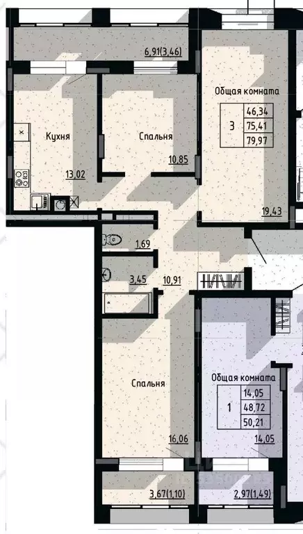 3-к кв. Саха (Якутия), Якутск пос. Геологов,  (79.97 м) - Фото 0