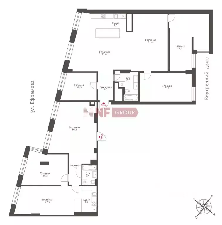 6-к кв. Москва Комсомольский просп., 32 (252.2 м) - Фото 2