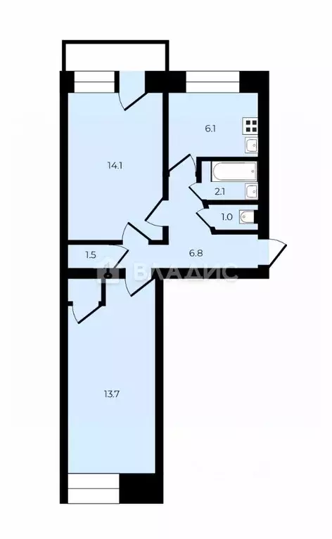 2-к кв. Владимирская область, Ковров Пионерская ул., 12 (45.1 м) - Фото 2