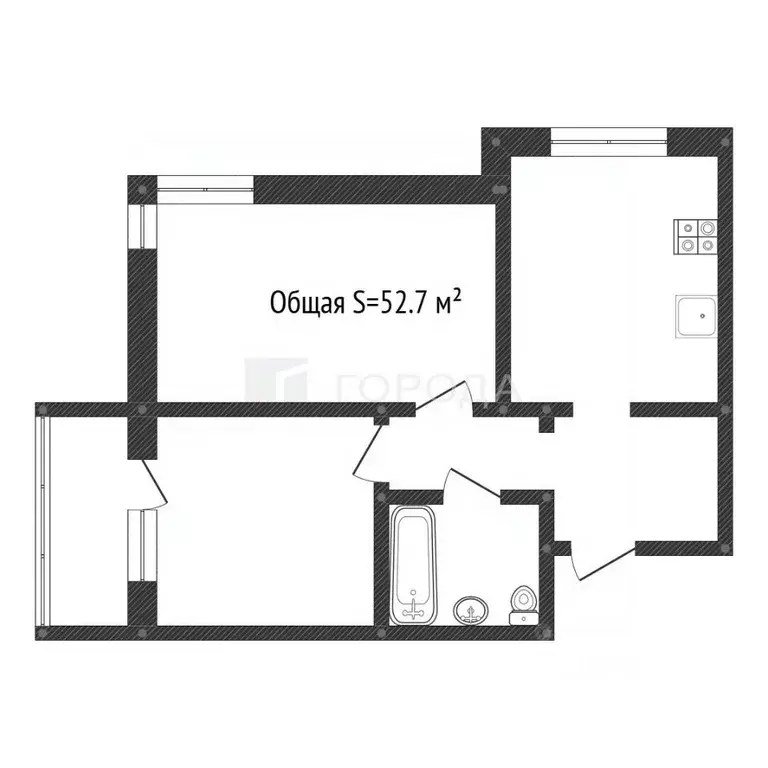2-к кв. Алтайский край, Барнаул городской округ, Южный рп ул. ... - Фото 2