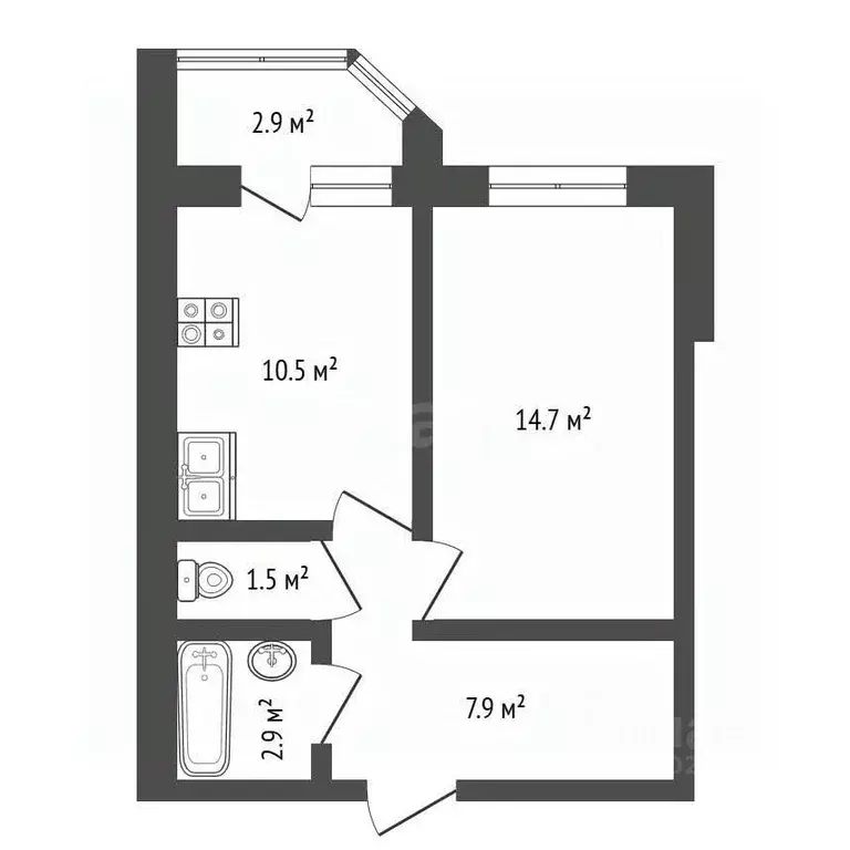 1-к кв. Владимирская область, Ковров аллея Победителей, 4 (37.9 м) - Фото 2