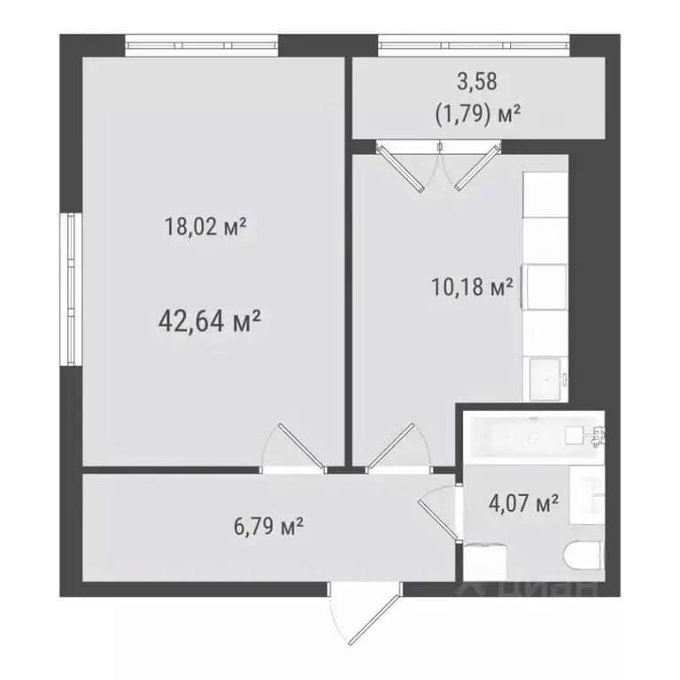 1-к кв. Сахалинская область, Южно-Сахалинск ул. Ленина (40.85 м) - Фото 0