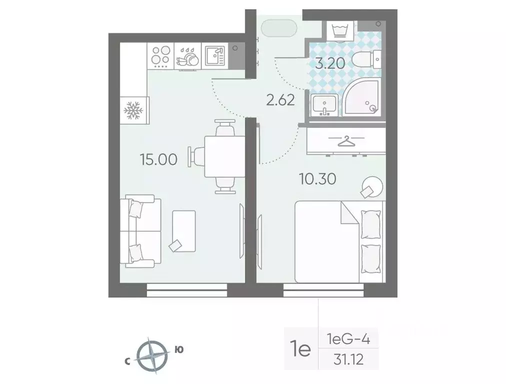 1-к кв. Санкт-Петербург ул. Пахомовская, 7 (31.12 м) - Фото 0