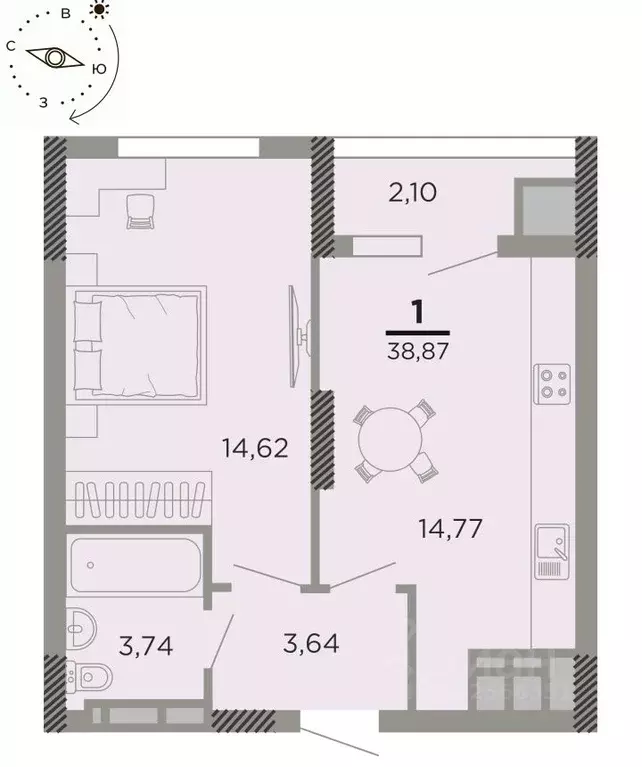 1-к кв. Рязанская область, Рязань Совхозная ул., 6 (38.55 м) - Фото 0